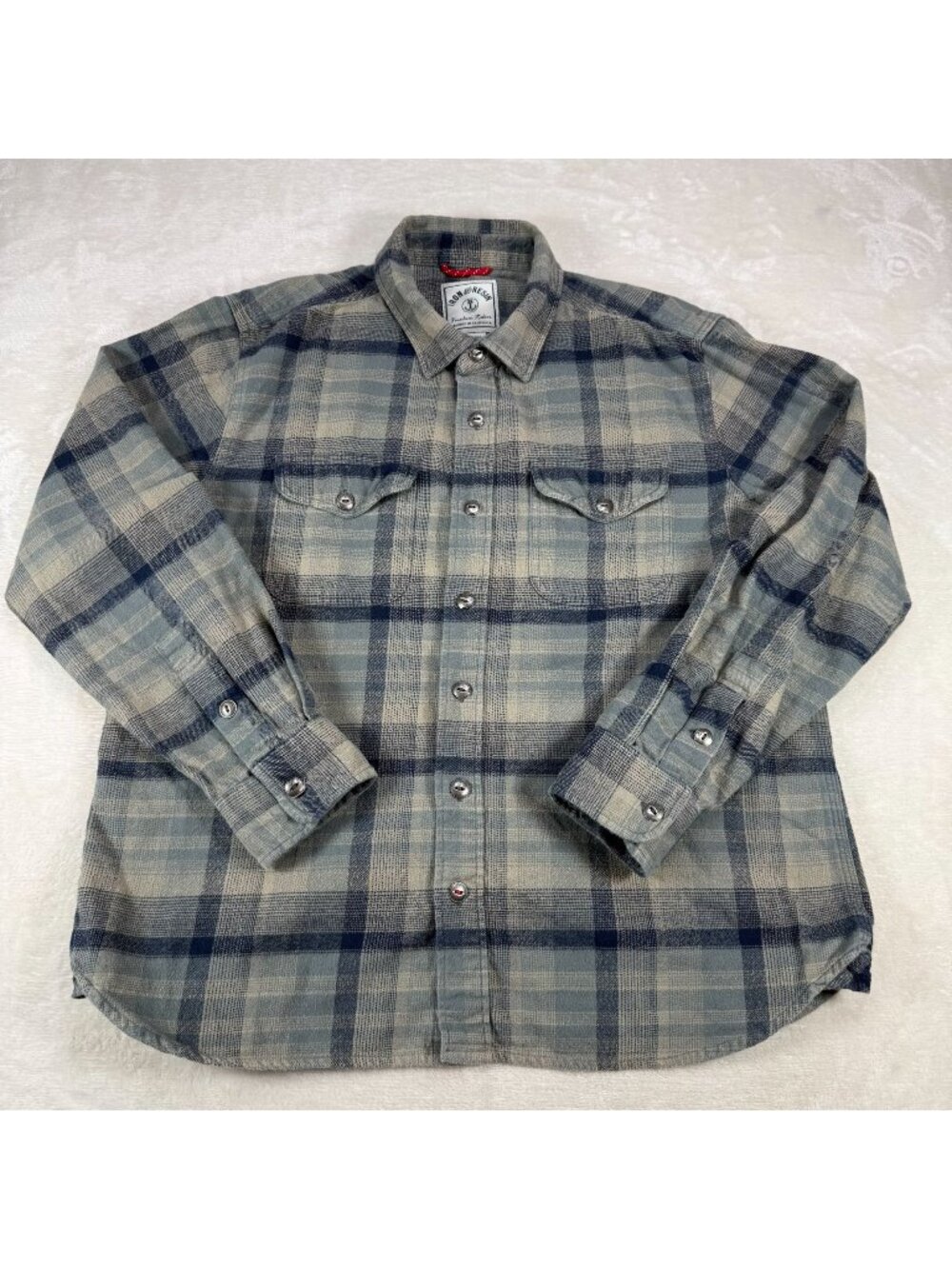Iron & Resin Freedom Riders Heavyweight Mens Flannel Shirt XL Moto USA Utility